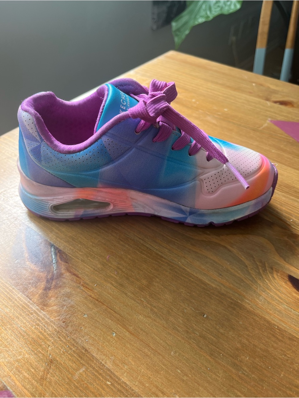 Skechers Kids Color-Shift Athletic Sneakers - Pink & Blue - Picture 3 of 5